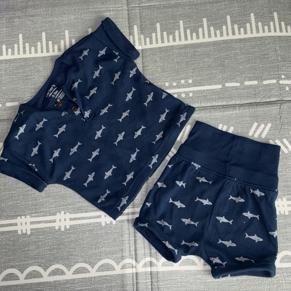 Carter's Kids Underwear Set with Shark Pattern - Navy